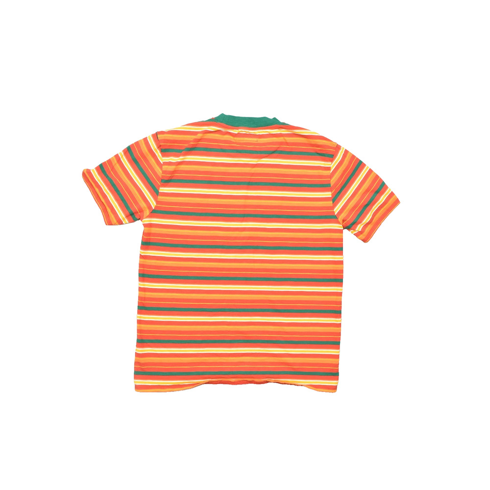 GUESS x J Balvin Vibras Striped Short Sleeve T-Shirt Men's Size Small Orange Gre - Picture 2 of 8
